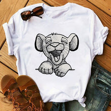 Load image into Gallery viewer, Cartoon Print t shirt Lion King Tshirt Women Tshirt Summer Fashion Women Tops Tee New Cute Harajuku Tops T-shirts Clothes Femme
