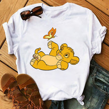 Load image into Gallery viewer, Cartoon Print t shirt Lion King Tshirt Women Tshirt Summer Fashion Women Tops Tee New Cute Harajuku Tops T-shirts Clothes Femme