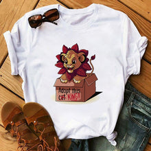 Load image into Gallery viewer, Cartoon Print t shirt Lion King Tshirt Women Tshirt Summer Fashion Women Tops Tee New Cute Harajuku Tops T-shirts Clothes Femme