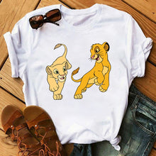 Load image into Gallery viewer, Cartoon Print t shirt Lion King Tshirt Women Tshirt Summer Fashion Women Tops Tee New Cute Harajuku Tops T-shirts Clothes Femme