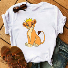 Load image into Gallery viewer, Cartoon Print t shirt Lion King Tshirt Women Tshirt Summer Fashion Women Tops Tee New Cute Harajuku Tops T-shirts Clothes Femme
