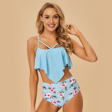 Load image into Gallery viewer, NAKIAEOI 2020 New Sexy Bikinis Women High Waist Swimsuit Push Up Swimwear Flower Print Ruffle Bikini Set Beach Wear Bathing Suit