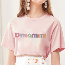 Load image into Gallery viewer, 2020 new album DYNAMITE print T-shirt Kpop Korean style short sleeve cute Korean casual hip-hop short sleeve top BTS